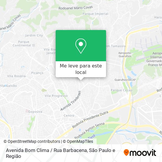 Avenida Bom Clima / Rua Barbacena mapa