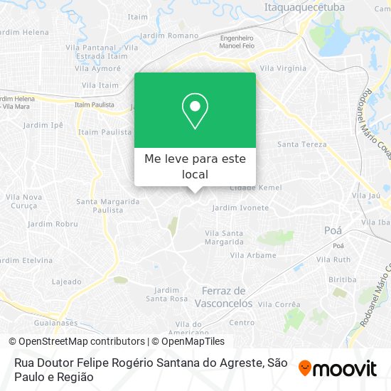 Rua Doutor Felipe Rogério Santana do Agreste mapa
