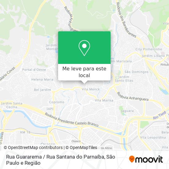 Rua Guararema / Rua Santana do Parnaíba mapa