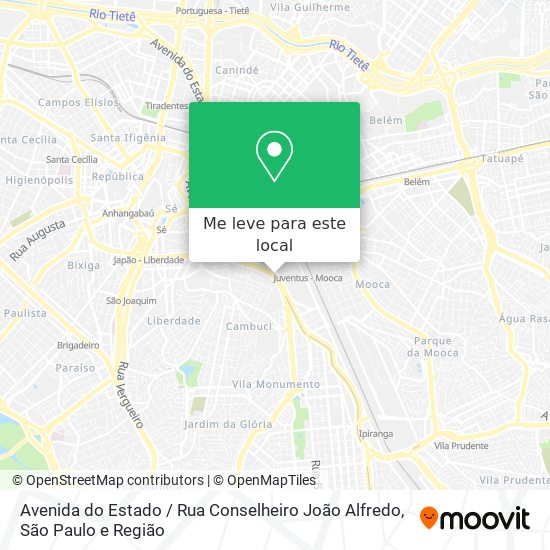 Avenida do Estado / Rua Conselheiro João Alfredo mapa