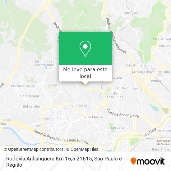 Rodovia Anhanguera Km 16,5 21615 mapa