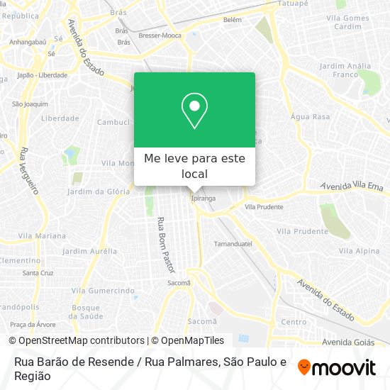 Rua Barão de Resende / Rua Palmares mapa