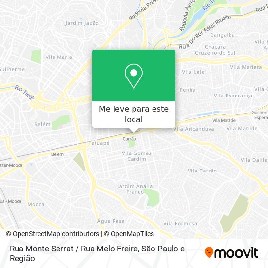 Rua Monte Serrat / Rua Melo Freire mapa
