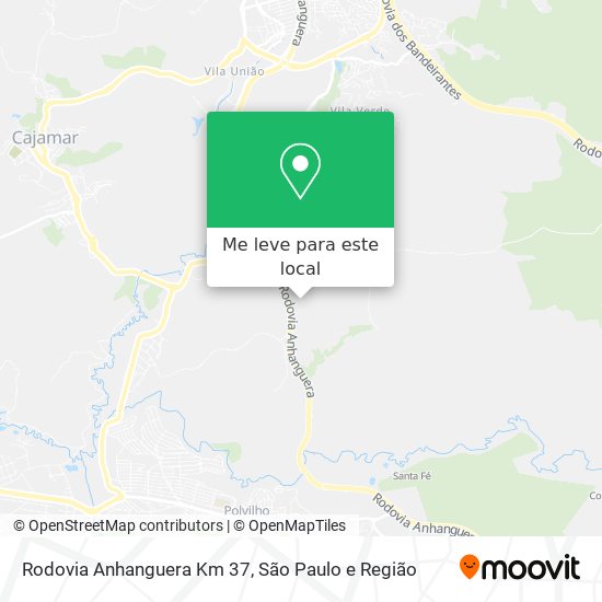 Rodovia Anhanguera Km 37 mapa