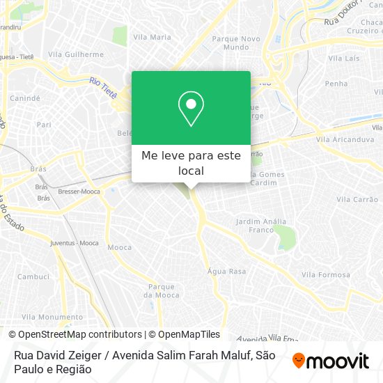 Rua David Zeiger / Avenida Salim Farah Maluf mapa