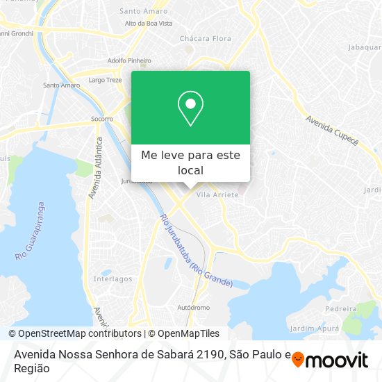 Avenida Nossa Senhora de Sabará 2190 mapa