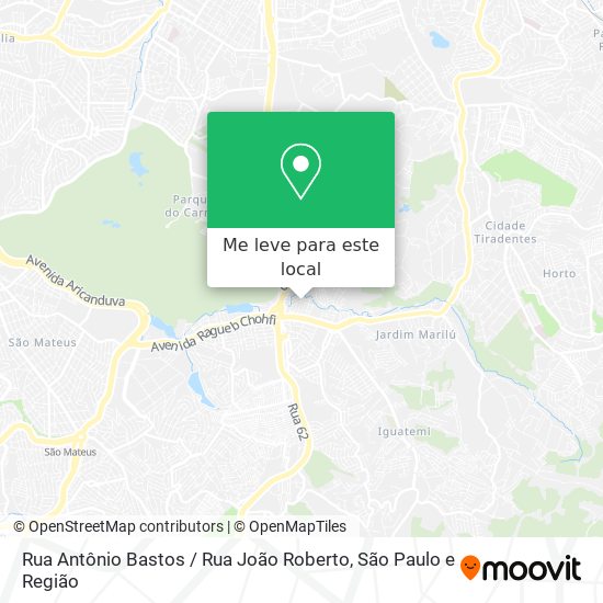 Rua Antônio Bastos / Rua João Roberto mapa
