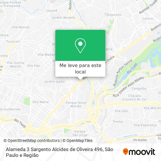 Alameda 3 Sargento Alcides de Oliveira 496 mapa