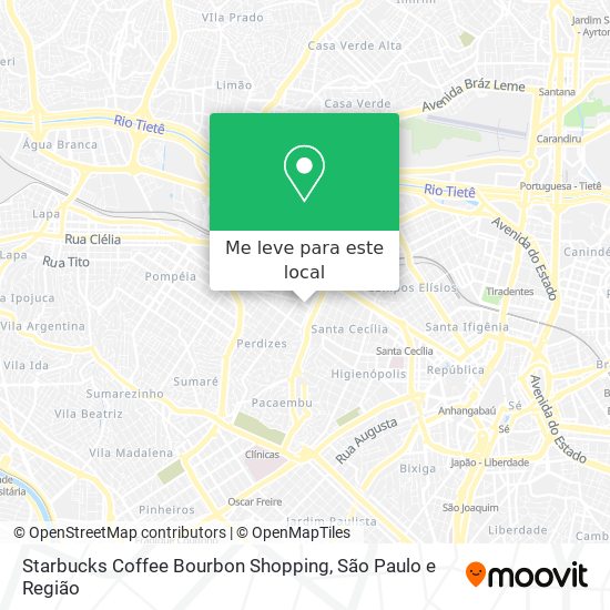 Starbucks Coffee Bourbon Shopping mapa