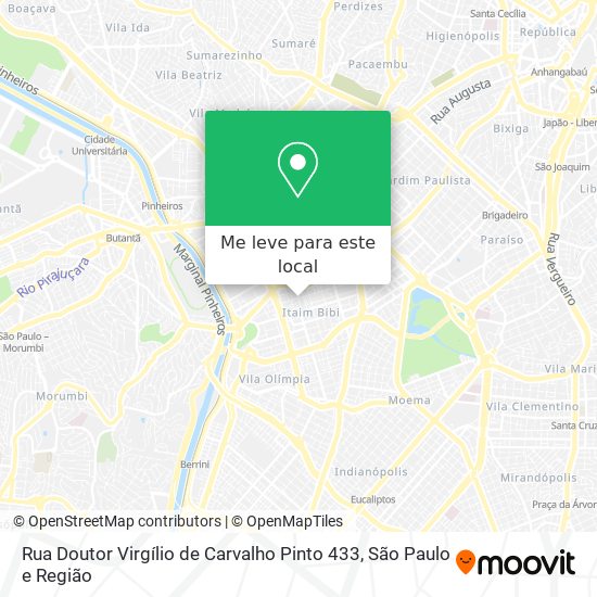 Rua Doutor Virgílio de Carvalho Pinto 433 mapa