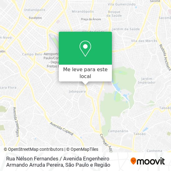 Rua Nélson Fernandes / Avenida Engenheiro Armando Arruda Pereira mapa