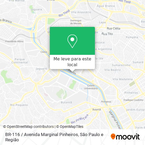 BR-116 / Avenida Marginal Pinheiros mapa