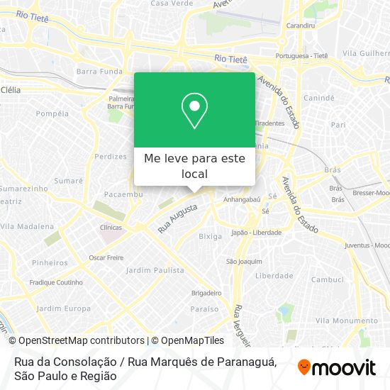 Rua da Consolação / Rua Marquês de Paranaguá mapa