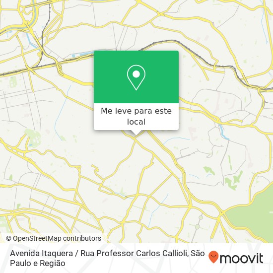 Avenida Itaquera / Rua Professor Carlos Callioli mapa