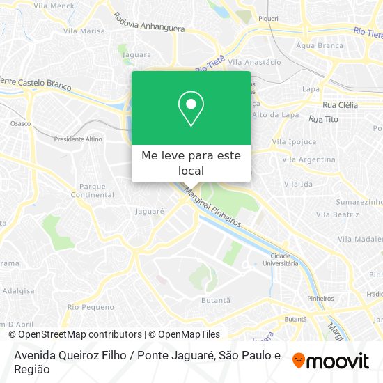 Avenida Queiroz Filho / Ponte Jaguaré mapa