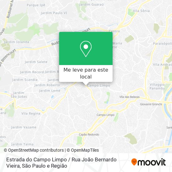 Estrada do Campo Limpo / Rua João Bernardo Vieira mapa