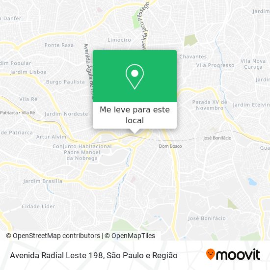 Avenida Radial Leste 198 mapa