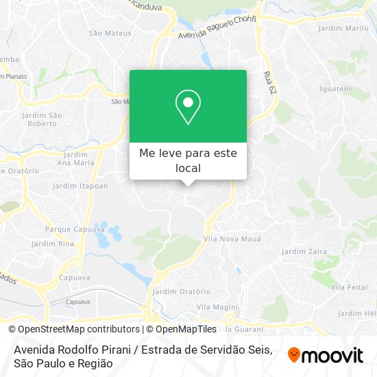 Avenida Rodolfo Pirani / Estrada de Servidão Seis mapa