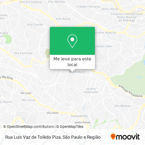 Rua Luís Vaz de Tolêdo Piza mapa