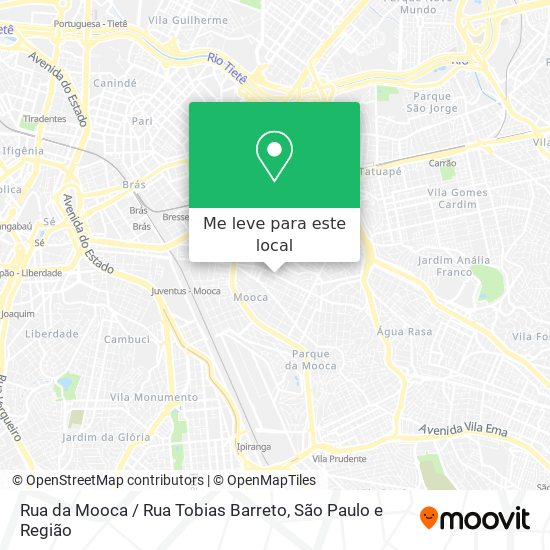 Rua da Mooca / Rua Tobias Barreto mapa