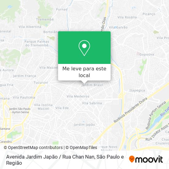 Avenida Jardim Japão / Rua Chan Nan mapa