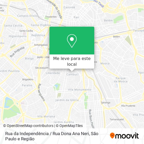 Rua da Independência / Rua Dona Ana Neri mapa