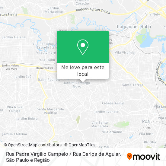 Rua Padre Virgílio Campelo / Rua Carlos de Aguiar mapa