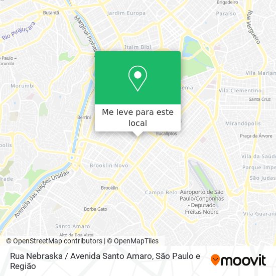 Rua Nebraska / Avenida Santo Amaro mapa