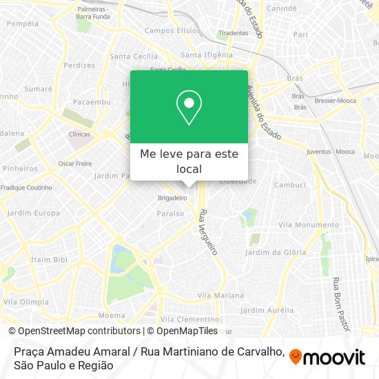 Praça Amadeu Amaral / Rua Martiniano de Carvalho mapa