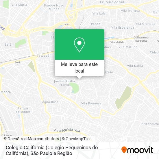Colégio Califórnia (Colégio Pequeninos do Califórnia) mapa