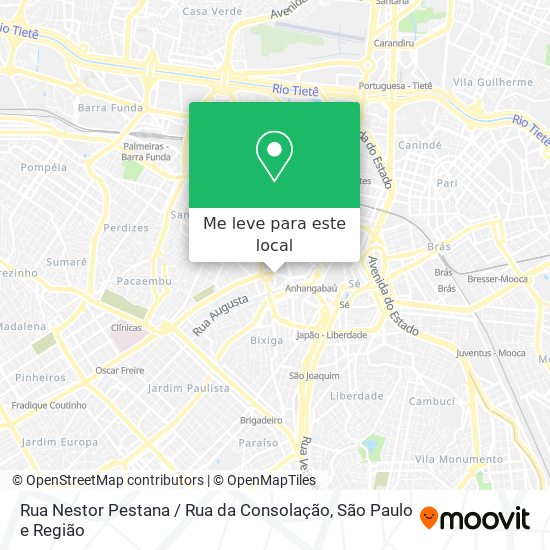 Rua Nestor Pestana / Rua da Consolação mapa