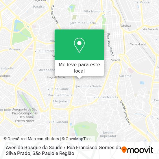 Avenida Bosque da Saúde / Rua Francisco Gomes da Silva Prado mapa