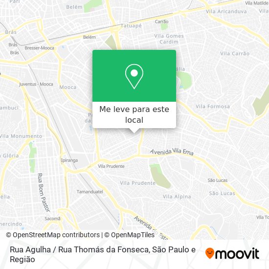 Rua Agulha / Rua Thomás da Fonseca mapa