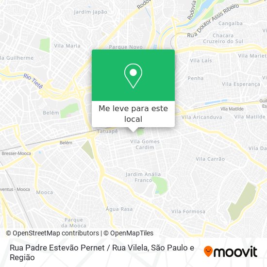 Rua Padre Estevão Pernet / Rua Vilela mapa