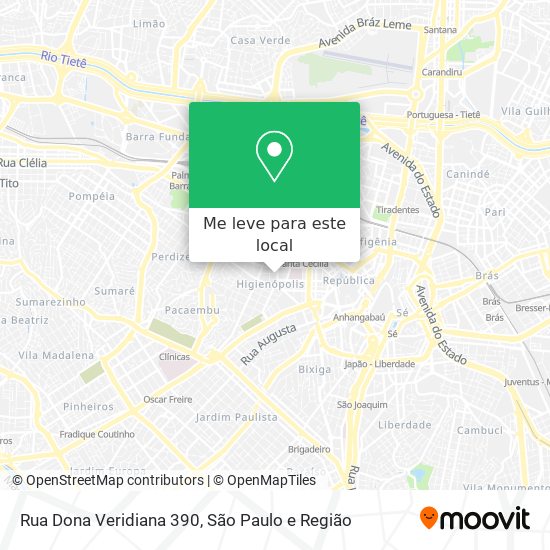Rua Dona Veridiana 390 mapa