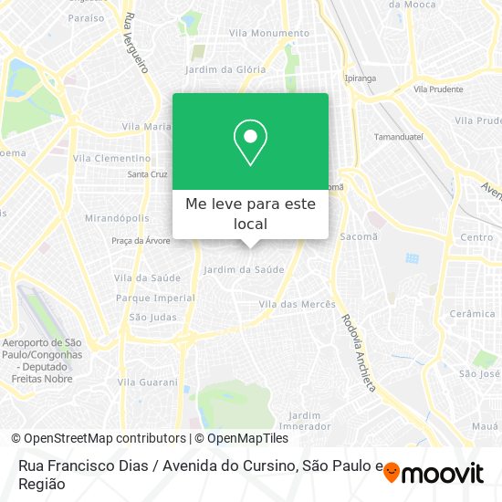 Rua Francisco Dias / Avenida do Cursino mapa