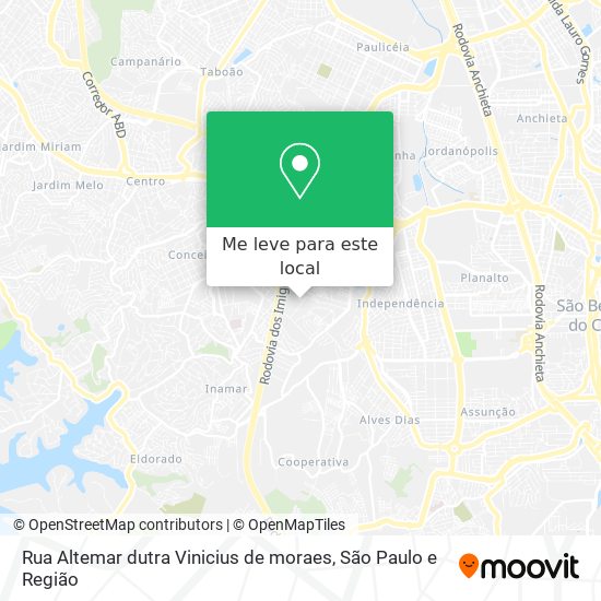 Rua Altemar dutra Vinicius de moraes mapa