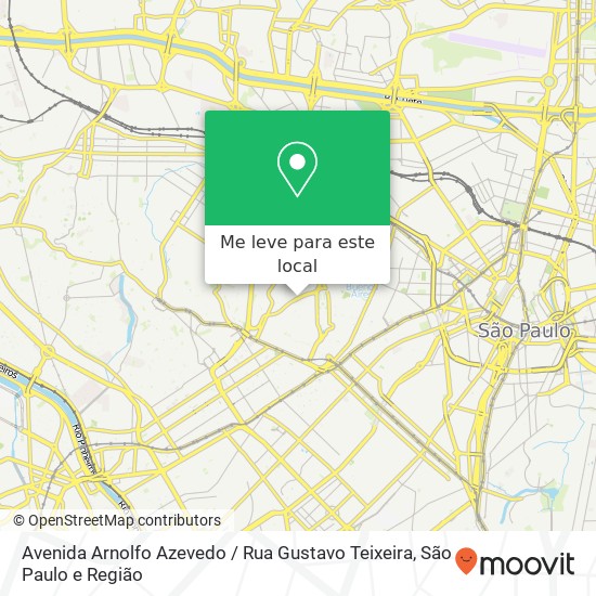 Avenida Arnolfo Azevedo / Rua Gustavo Teixeira mapa