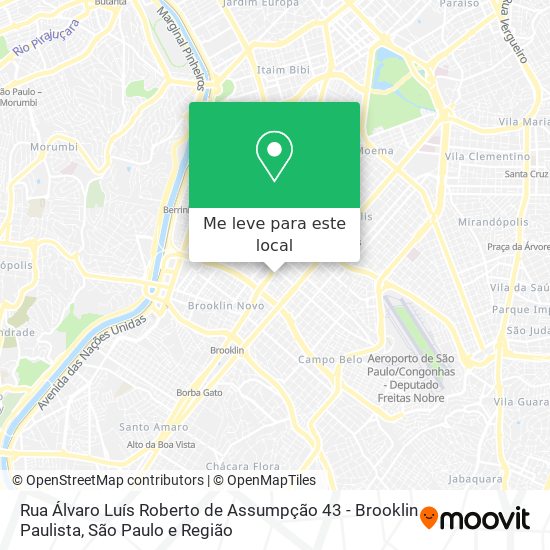 Rua Álvaro Luís Roberto de Assumpção 43 - Brooklin Paulista mapa