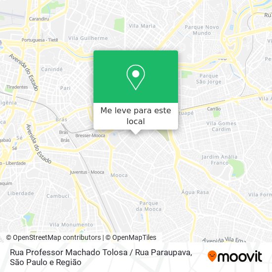 Rua Professor Machado Tolosa / Rua Paraupava mapa