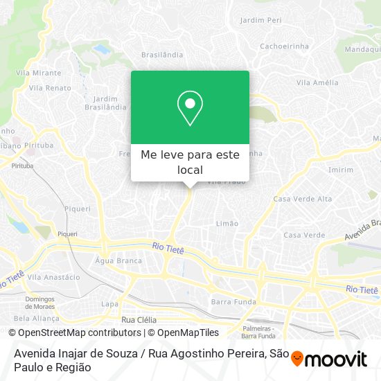 Avenida Inajar de Souza / Rua Agostinho Pereira mapa