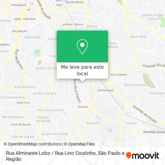 Rua Almirante Lobo / Rua Lino Coutinho mapa