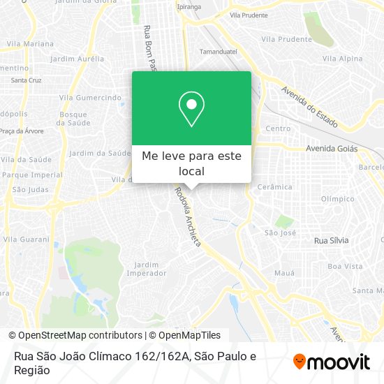 Rua São João Clímaco 162/162A mapa