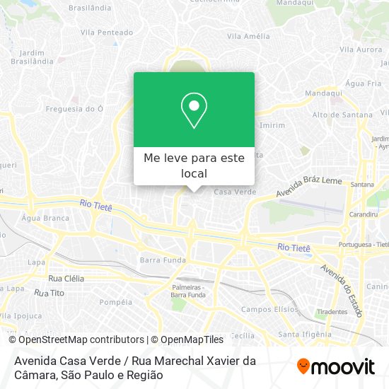 Avenida Casa Verde / Rua Marechal Xavier da Câmara mapa