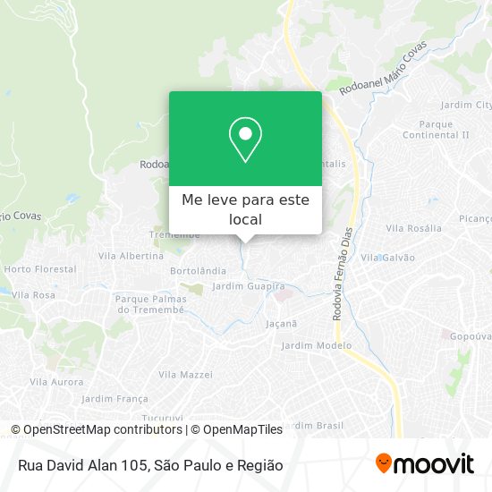 Rua David Alan 105 mapa
