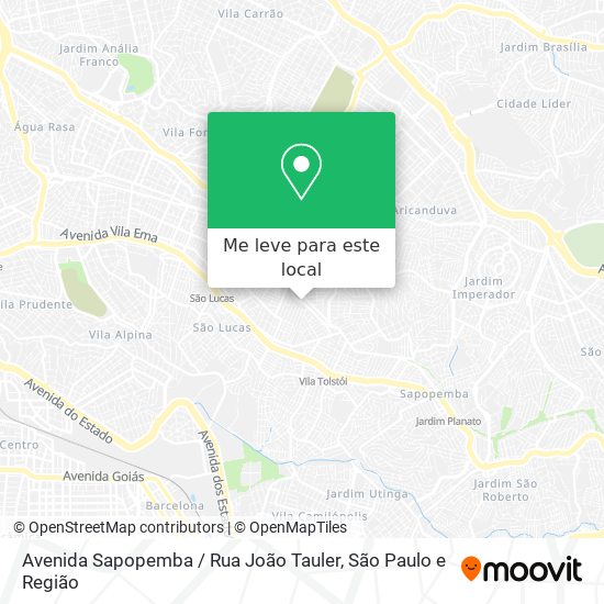 Avenida Sapopemba / Rua João Tauler mapa