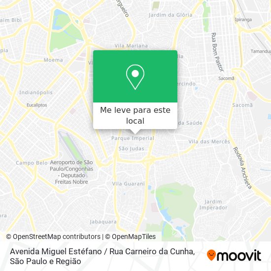 Avenida Miguel Estéfano / Rua Carneiro da Cunha mapa