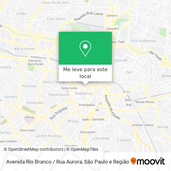 Avenida Rio Branco / Rua Aurora mapa