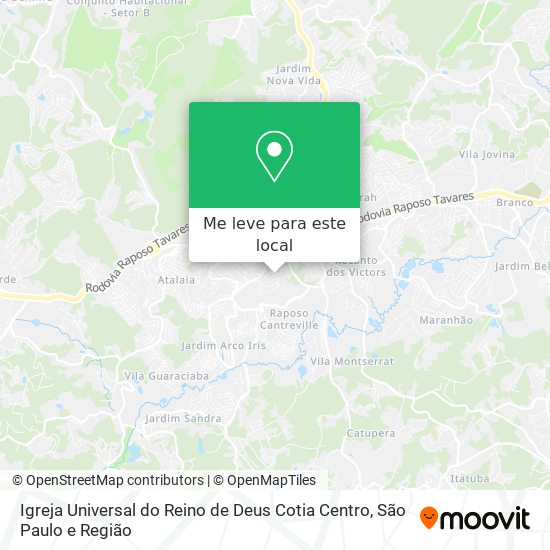 Igreja Universal do Reino de Deus Cotia Centro mapa