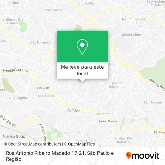 Rua Antonio Ribeiro Macedo 17-21 mapa